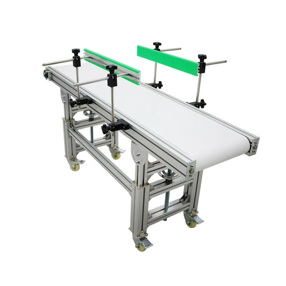 70.9 * 11.8 PVC Conveyor Machine Green PVC Belt Aluminum Alloy Body Adjustable Cargo Conveyer