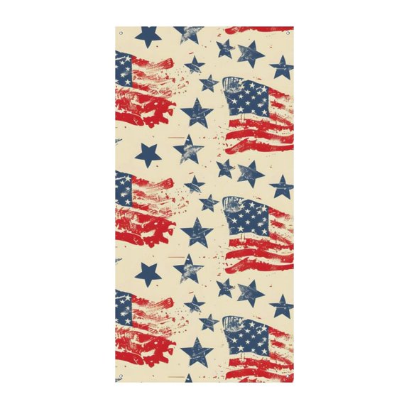70.935.4in Door Curtain Decorative Banner Solid Durable Wear-Resistant Wind Resistant For Company Activities Family Gatherings Annual Meeting Independence Day Theme Star (9)