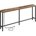 thumbnail image 1 of 70.9" Console Table with Power Outlet, Narrow Sofa Table, Country Brown, 1 of 5