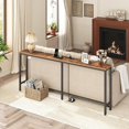 thumbnail image 1 of 70.9'' Console Table with Power Outlet, Narrow Sofa Table with Charging Station for Entryway Hallway Living Room Rustic Brown, 1 of 8