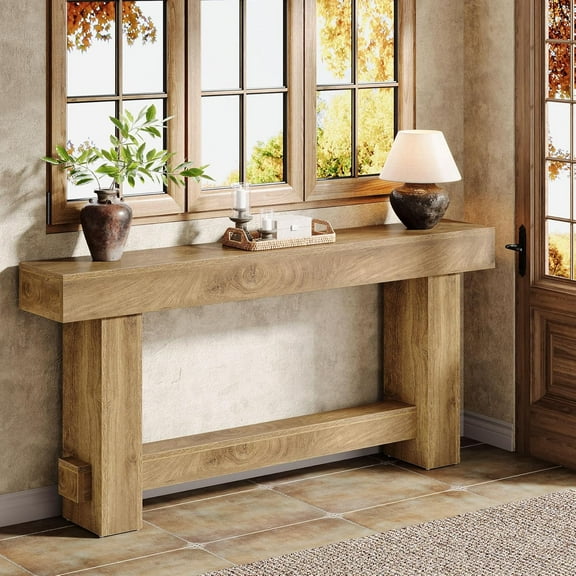70.9" Entryway Console Table, Extra Long Wooden Farmhouse Sofa Table Behind Couch