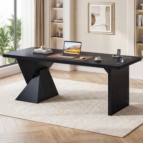 70.9" Executive Desk, Large Home Office Desks With Power Outlet