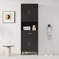 thumbnail image 1 of 70.9" High Freestanding Tall Bathroom Cabinet with a Drawer, 2 Cabinets, 4 Soft-Close Doors, 2 Adjustable Shelves, Open Storage, for Bathroom, Living Room, Laundry Room, 1 of 9