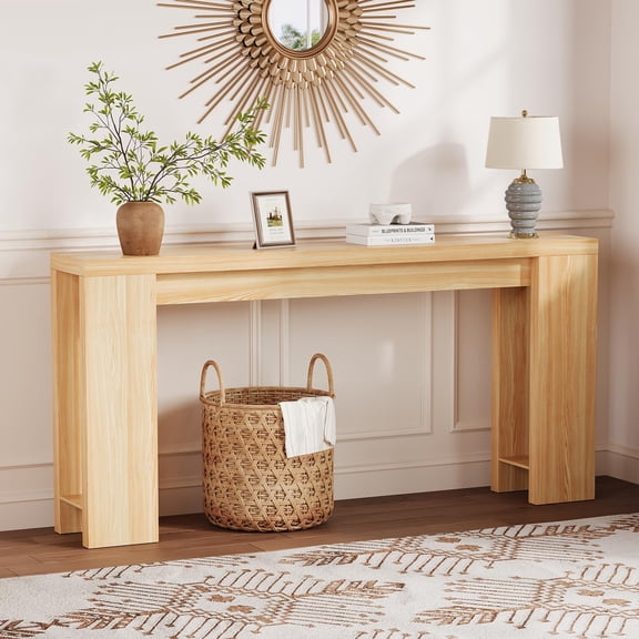 70.9 Inch Console Tables for Living Room, Farmhouse Long Narrow Entryway Table for Entrance, Hallway, Foyer - Rustic Wooden Rectangular Simple Home Furniture - Easy Assembly - Oak