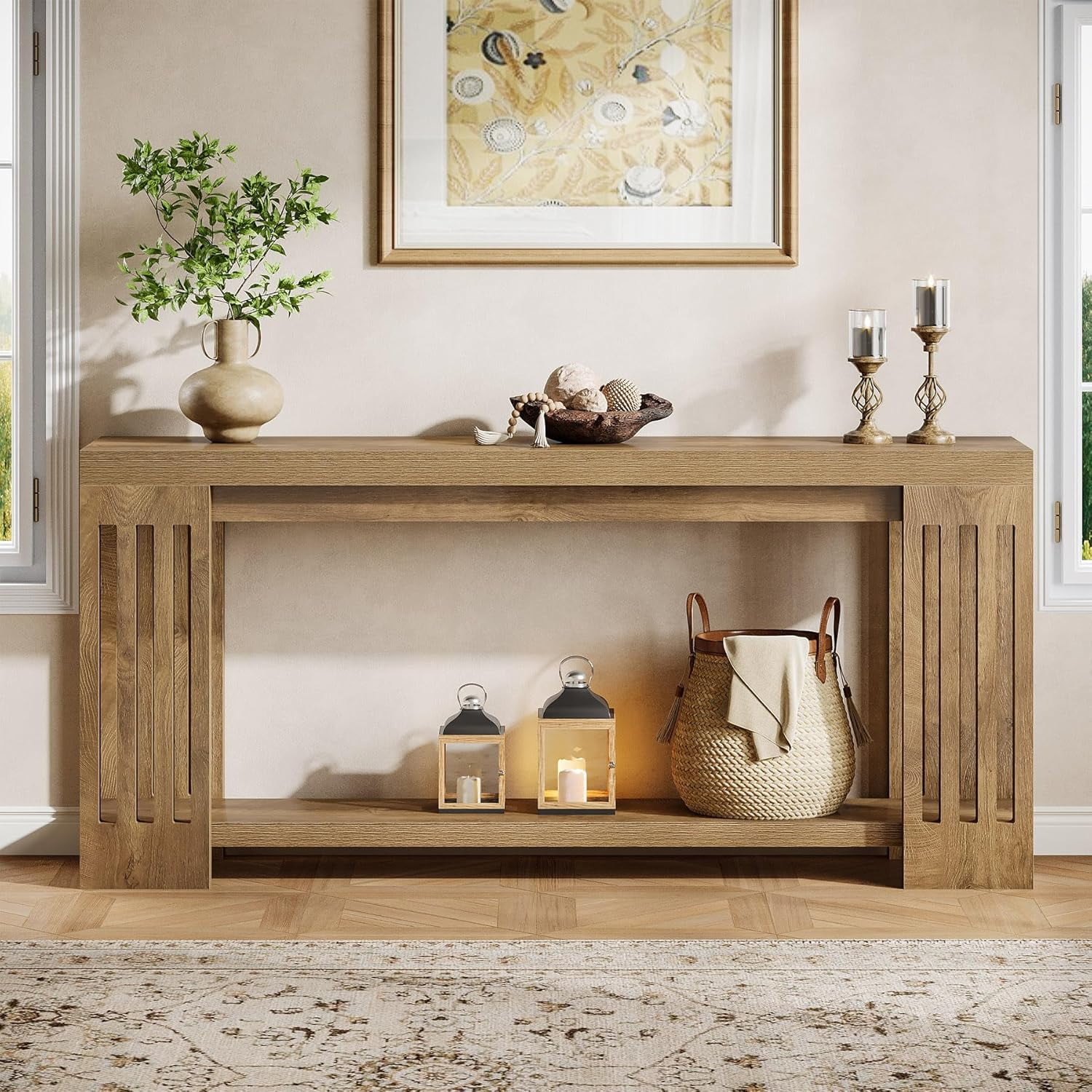 70.9-Inch Extra Long Entryway Table, Farmhouse Sofa Console Table with ...
