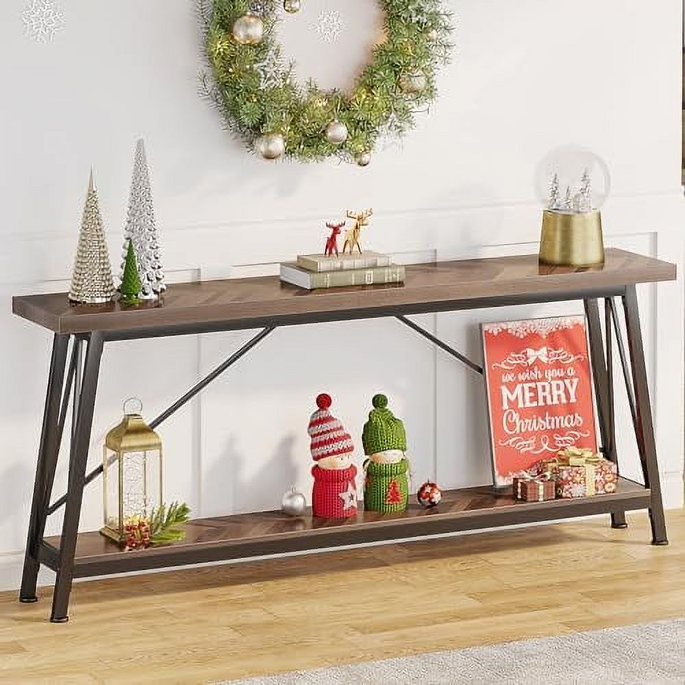 70.9 Inches Extra Long Sofa Table Behind Couch Industrial Entry Console