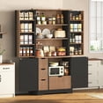 thumbnail image 1 of 70.9" Kitchen Pantry Cabinet with 6 Door Shelves & 4 Drawers, Farmhouse Freestanding Storage Cabinet with Anti-Tip Device, Tall Food Pantry for Kitchen Dining Room, Black, 1 of 8
