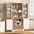 thumbnail image 1 of 70.9" Kitchen Pantry Cabinet with 6 Door Shelves & 4 Drawers, Farmhouse Freestanding Storage Cabinet with Anti-Tip Device, Tall Food Pantry for Kitchen Dining Room, White, 1 of 8