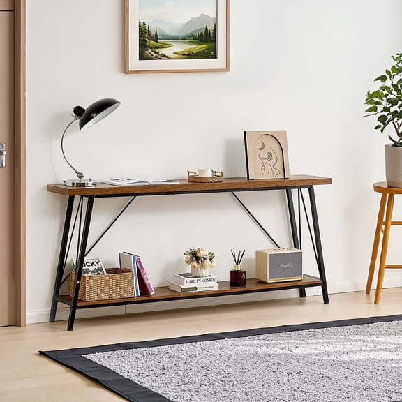70.9" Long Modern Narrow Console Table with Sturdy Metal Frame, for Entryway, Hallway, Living Room & Bedroom, Industrial Style Home Entry Table