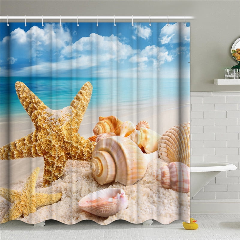 Shower Curtain Hooks Shell Conch Star Decorative Bath Curtains Hooks Rings  Rustproof Metal Bathroom Curtains Hooks with Shower R - AliExpress