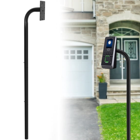 70.9" Universal Gooseneck Pedestal Post  Steel Keypad & Mailbox Mounting Bracket, Burial Outdoor Stand for Automatic Gate Opener, Compatible with Mighty Mule/Ghost Controls/Topens