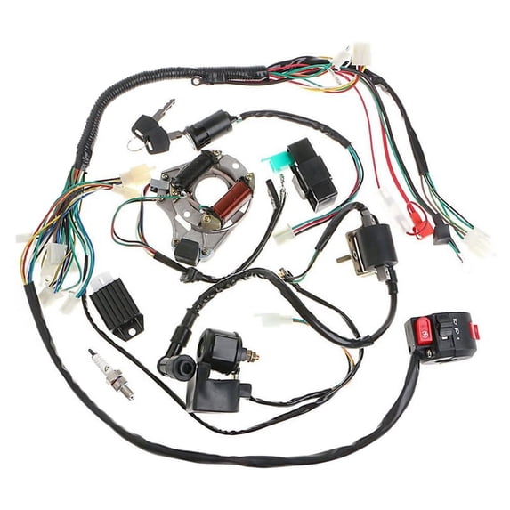 70 90 110CC Full Vehicle Wiring Harness Starting Harness Line Start Ignition Kit ATV Accessories