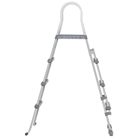 70 Above Ground Pool Ladder with Non-slip Steps, A-Frame Deck Ladder for 48 Pool Wall Height, Gray Steel
