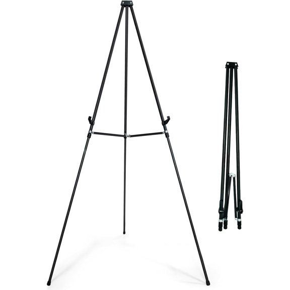70" Adjustable Aluminum Display Easel Stand, Versatile Tripod Easel for Artistic Presentations Stand, Lightweight and Sturdy for Art Shows, Exhibitions, and Studios, Holds 20 lbs