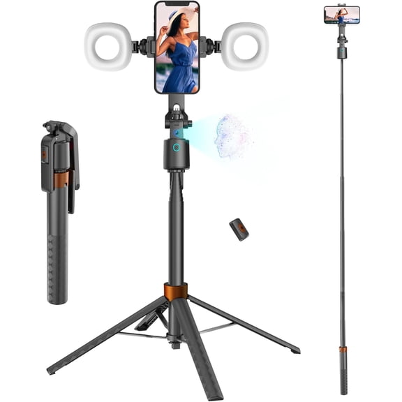 70" Auto Face Tracking Phone Holder, 360 °   Rotation Phone Tripod with Wireless Remote and Phone Holder, Selfie Stick Tripod for 、Android Phone