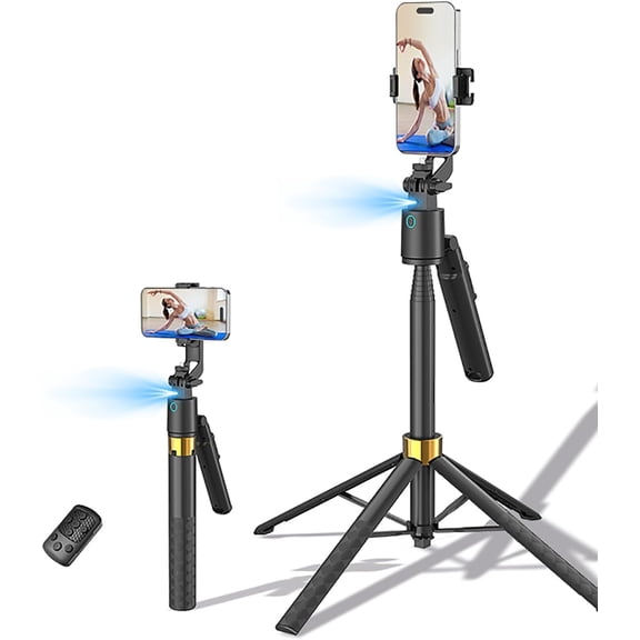 70" Auto Face Tracking Phone Holder, 360 °   Rotation Phone Tripod with Wireless Remote and Phone Holder, Selfie Stick Tripod for 、Android Phone