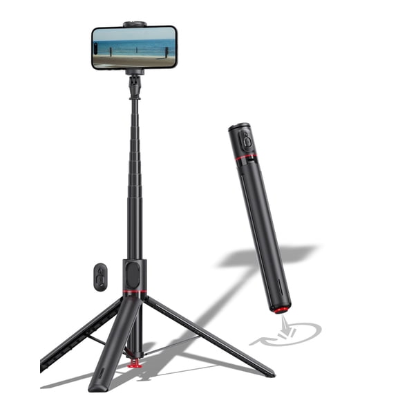 70" Automatic Pop-up Magnetic Selfie Stick, Auto-Open Tripod Stand with Remote, Compatible with Android 5.0 & iOS 5.1, 360 Rotatable, One-Piece Design Portable Travel Tripod for Vlog/Video Recording