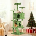 thumbnail image 1 of 70" Cat Tree Cat Condo Cat Trees and Towers Multi-Level Activity Center Cat Playhouse with Sisal Scratching Posts & Perch for Kittens, Easy to Assemble, Green, 1 of 8