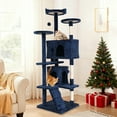 thumbnail image 1 of 70" Cat Tree Cat Condo Cat Trees and Towers Multi-Level Activity Center Cat Playhouse with Sisal Scratching Posts & Perch for Kittens, Easy to Assemble, Navy Blue, 1 of 8