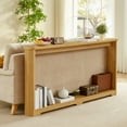 thumbnail image 1 of 70" Console Table,Narrow Wooden Console Sofa Table,Corrugated Storage Table for Hallway,Entrance,Natural, 1 of 7