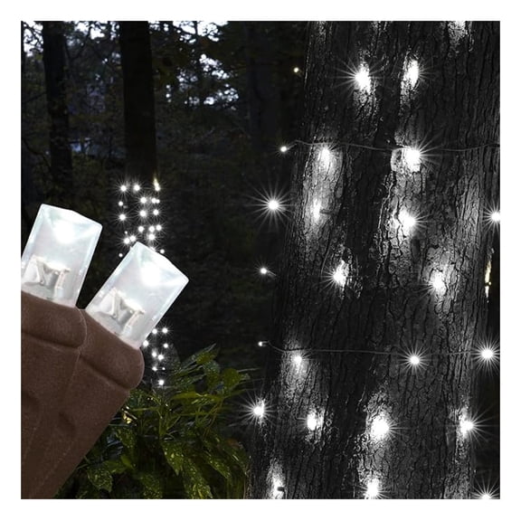 70 Cool White StretchNet Pro Expandable Christmas Net Lights for Large Trees, LED Tree Wrap Lights - 30" x 45" Stretchable Net - Brown Wire Trunk Wrap Lights
