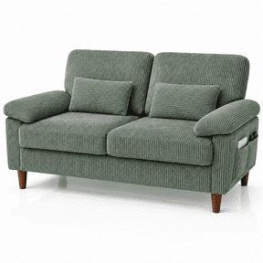 71” Corduroy Sofa for Living Room, AAQZ Small Comfy Couch for Small Space, One Box, Loveseat,Green