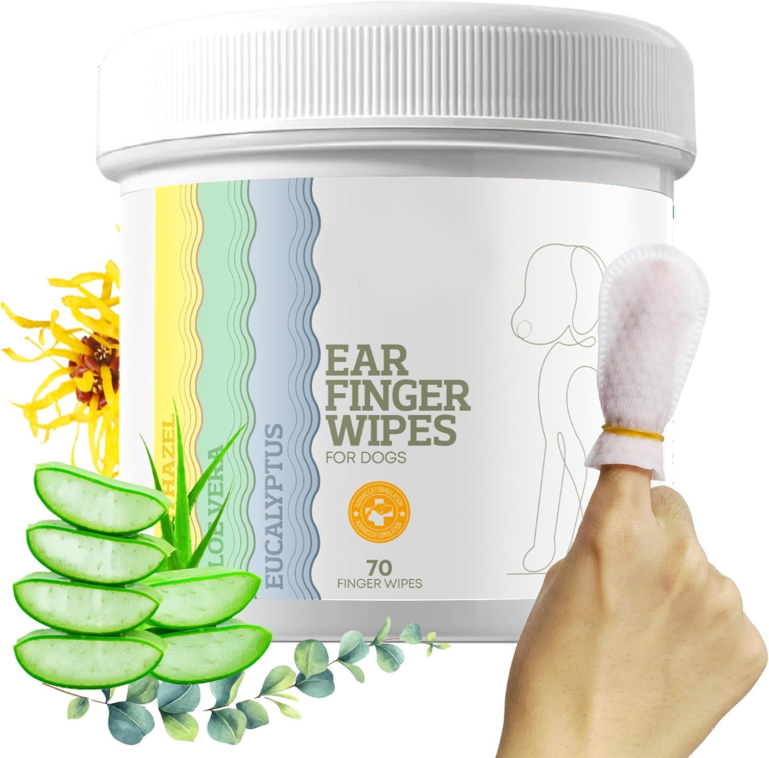 70-Count Dog Ear & Finger Wipes – Soft Non-Woven Wipes for Gentle Pet Grooming