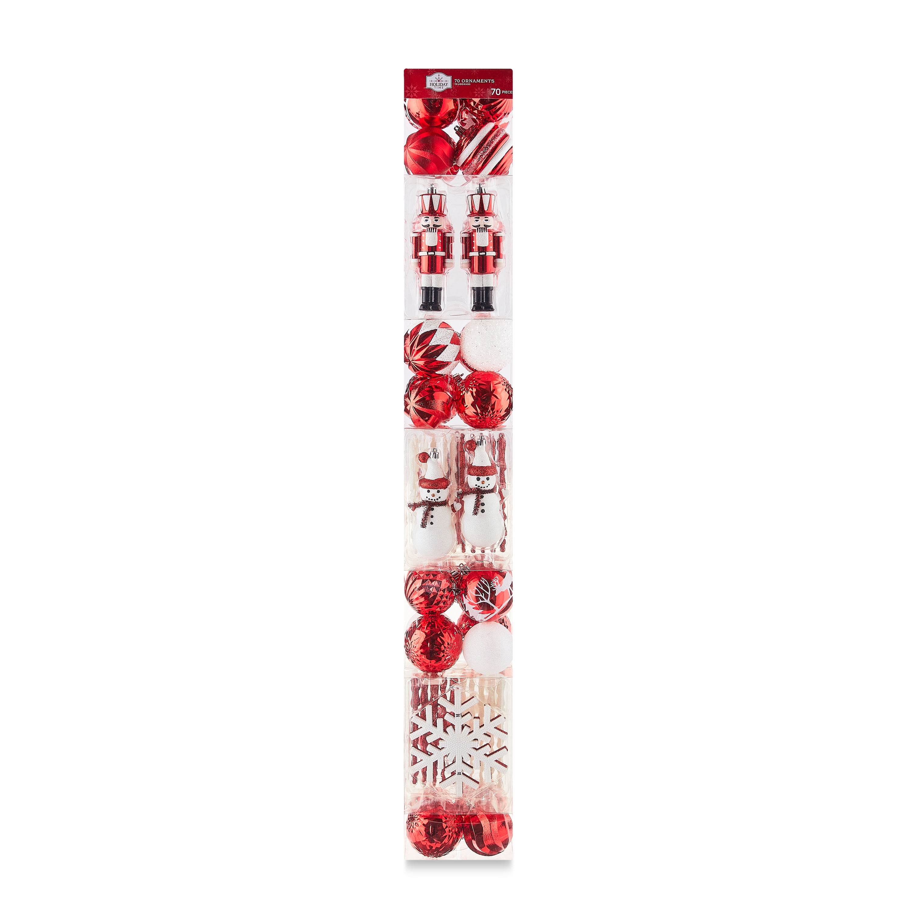 70 Count Red And White Ornament Assortment By Holiday Time