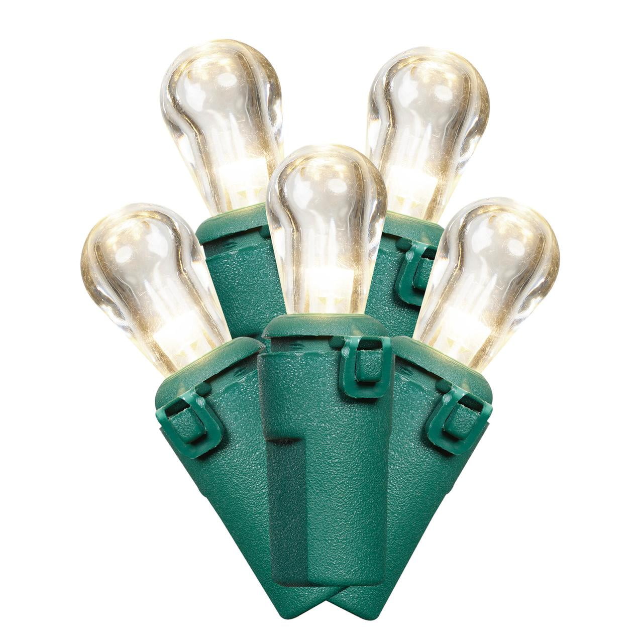 70Count Warm White LED Mini Edison Christmas Lights on Green Wire, 16.