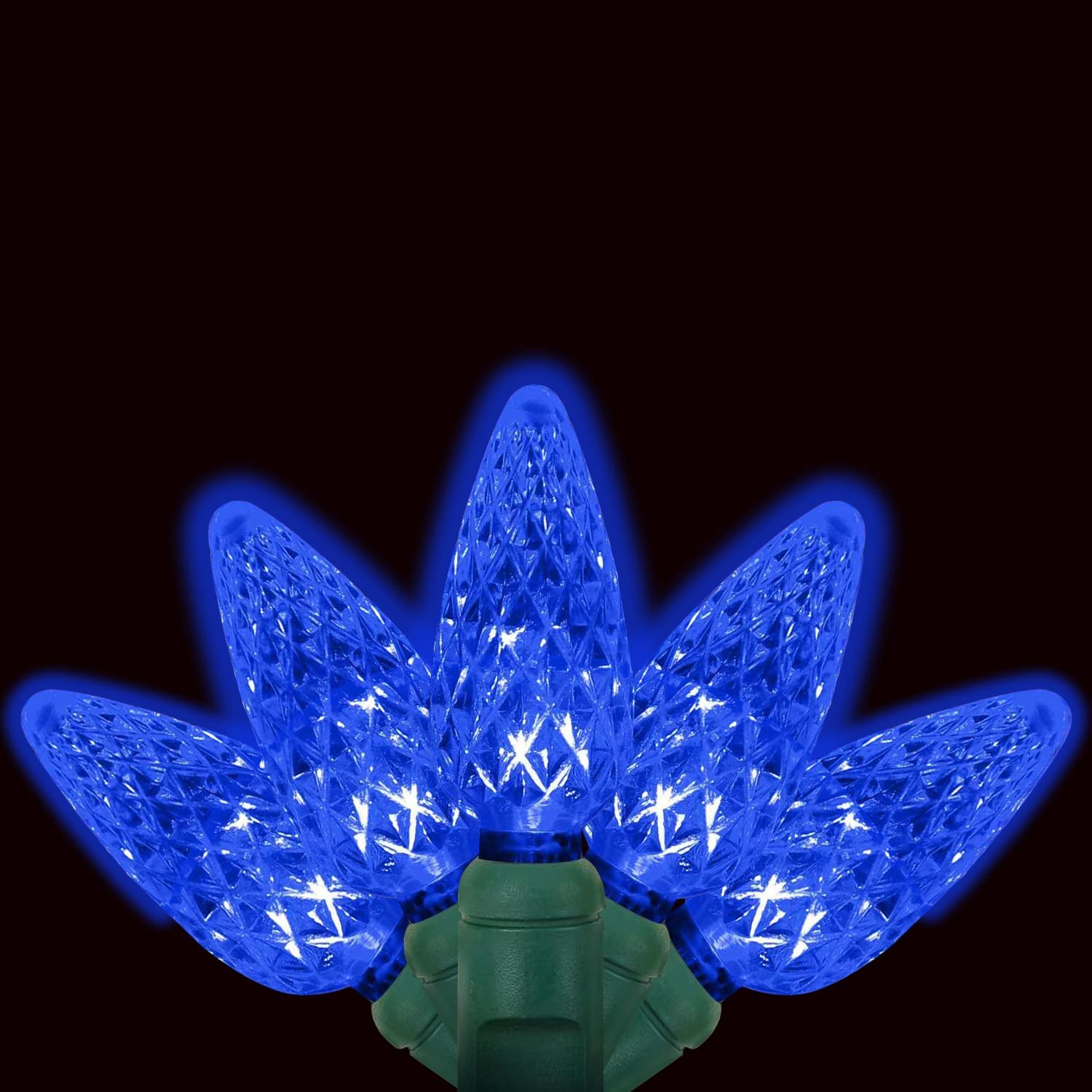 70 Counts C6 LED Christmas Lights 35.5ft Blue Christmas Lights