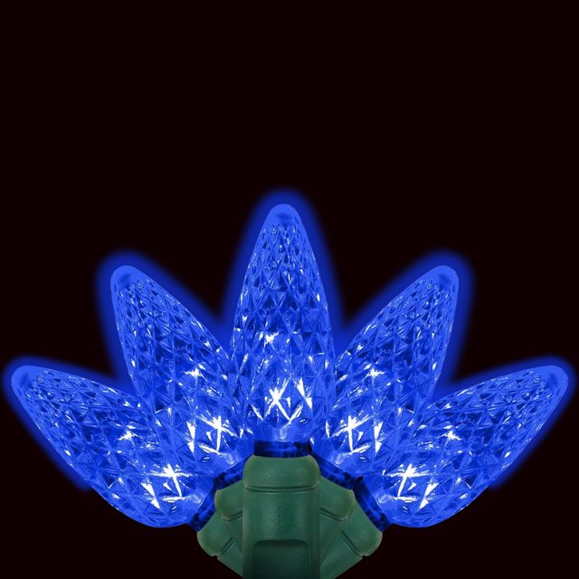 70 Counts C6 LED Christmas Lights 35.5ft Blue Christmas Lights