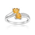thumbnail image 1 of .70 Ct Heart Natural Yellow Citrine Diamond 925 Sterling Silver Ring Size 8, 1 of 6
