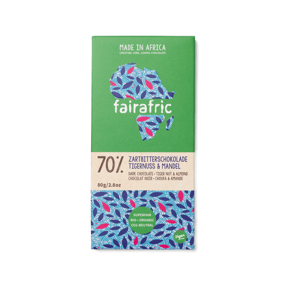 70% DARK CHOCOLATE WITH TIGER NUT & ALMONDS