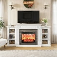 70" Electric Fireplace with Mantel and Fireplace TV Stand for