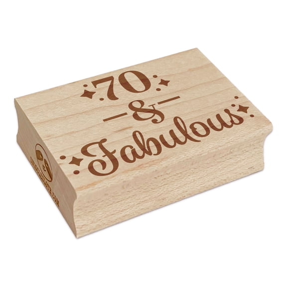 70 & Fabulous Birthday Celebration Rectangle Rubber Stamp Stamping Scrapbooking Crafting - Large 2.5in