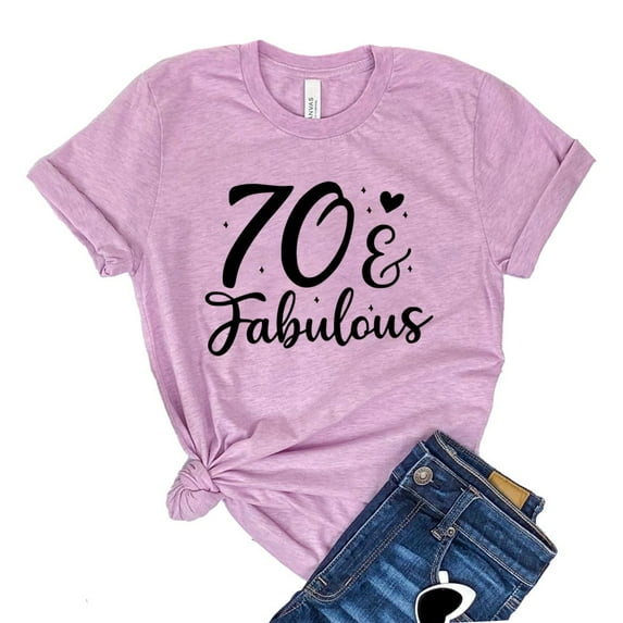 70 & Fabulous T-shirt Seventieth Birthday Tshirt Party Gift Milestone Shirt 1951 Tee Women's Sassy Top Hello Seventy Shirts