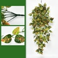 thumbnail image 1 of 70" Fake Ivy Vine Garland with Roses - UV Resistant Hanging Greenery for Wedding Wall Decor Indoor Outdoor Artificial Plant Decor(A), 1 of 6