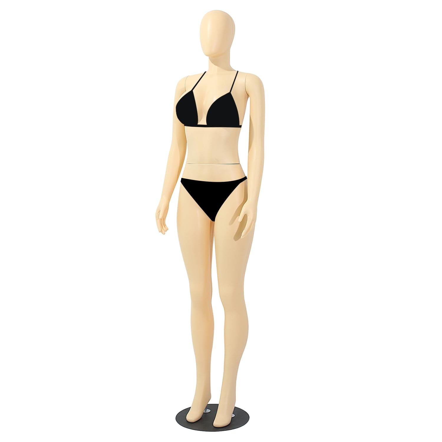 70" Full Body Female Mannequin, Lifelike Human Body Model, Brazilian Style Display Mannequin with Adjustable Arms - Removable Torso Stand - Metal Base for Sewing Fashion Showroom or Retail