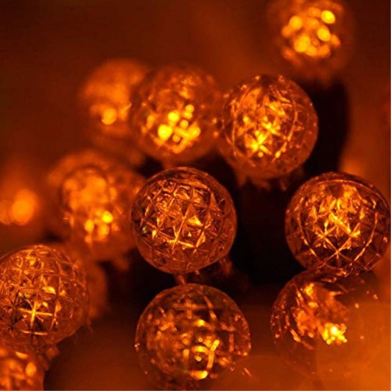 24' Orange LED Globe String Lights with Green Cord