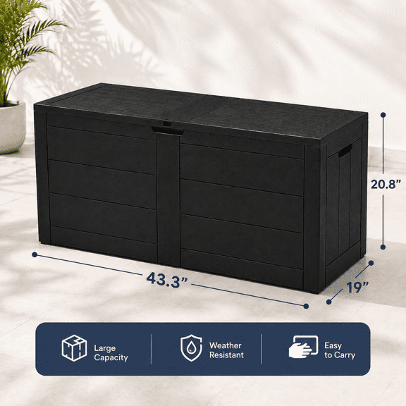 70 Gallon Waterproof Outdoor Storage Box with Handles