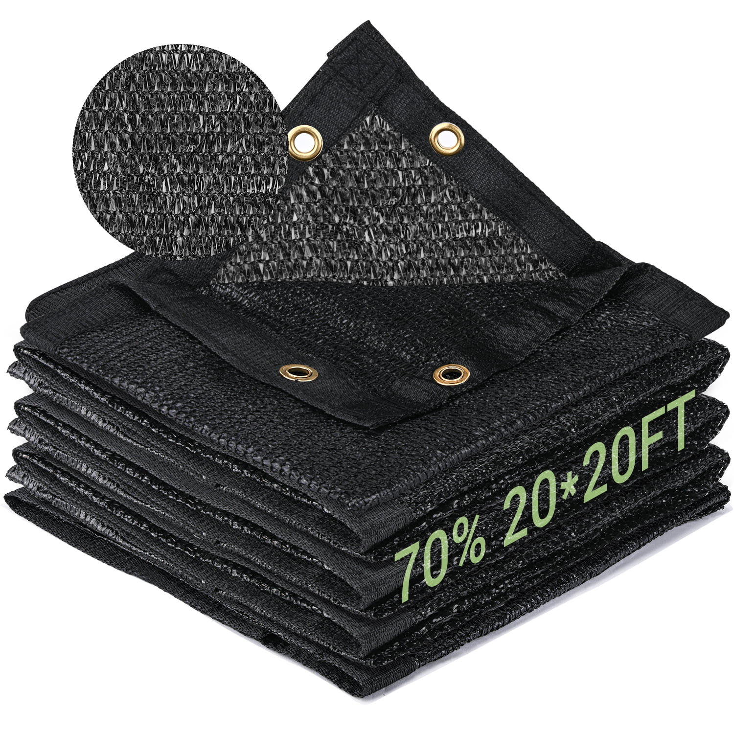 70 Garden Shade Cloth, 20x20FT HDPE Mesh Tarp with Upgraded Grommets