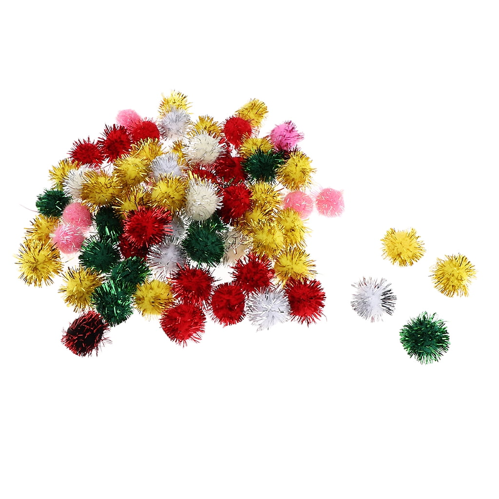 YYCRAFT 12 pcs Jumbo Glitter Tinsel Pom Poms Sparkle Balls for DIY  Craft,Cat Toys(2 Inch,12 Colors)