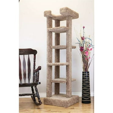 70"H New Cat Condos Solid Wood Cat Tree and Cat Tower for Large Cats-Color:Brown,Style:5-Level/70 inch