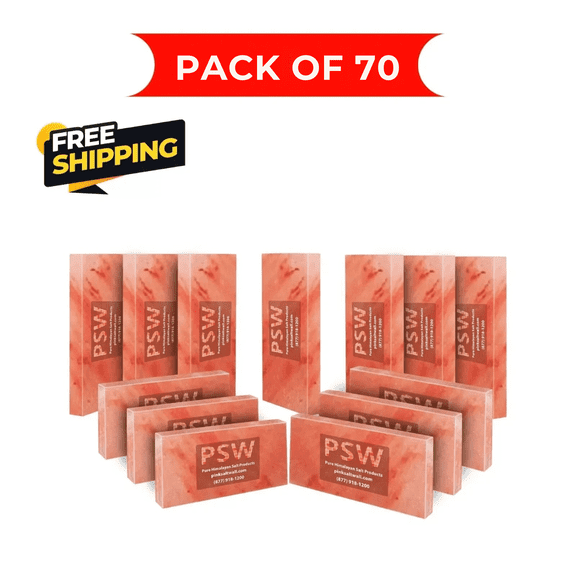 70 Himalayan Salt Bricks Block by Pink Salt Wall, 8x4"x1", build a wall in sauna spa and home dcor