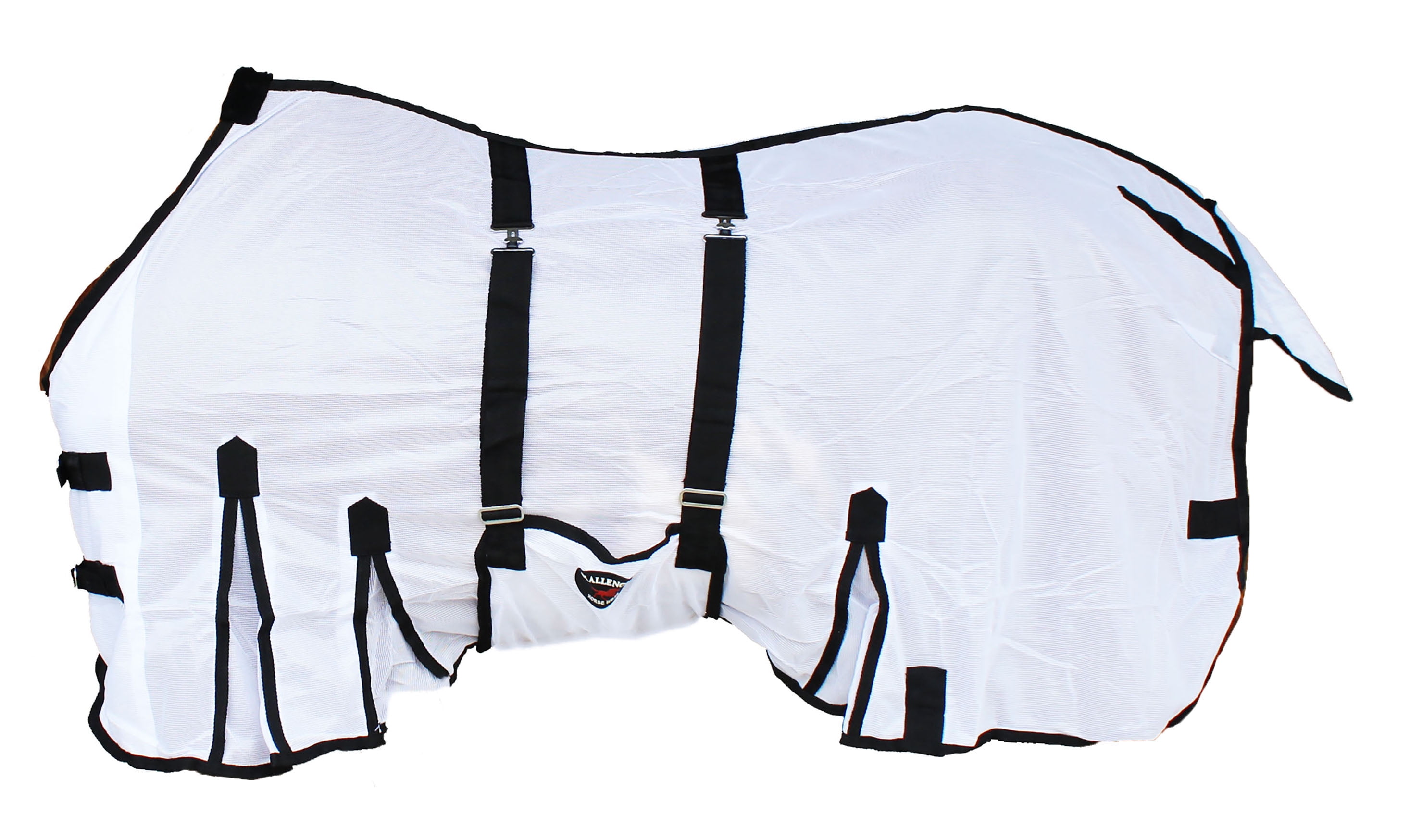 CHALLENGER Horse Mesh Summer Sheet – Leichtes Fliegengitter Für Pferde, Blaugrünes Karomuster, 172.7 Cm