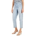 thumbnail image 1 of INC International Concepts Womens High Rise Studded Cropped Mom Jeans Light Indigo 10, 1 of 3