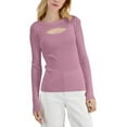 thumbnail image 1 of $70 Inc International Concepts Womens Ribbed Cutout Sweater Pink Size Large, 1 of 3