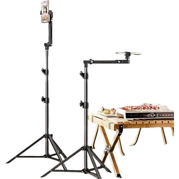 70-Inch Adjustable Metal Photography Tripod - Professional Video Stand for Phone & Camera Live Streaming, Portable Stable Support Frame with Mobile Clip and Pan-Tilt