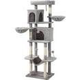 thumbnail image 1 of 70-Inch Cat Tree,Large Cat Tree Tower with Hammock, Scratching Post, Condo and Multi-Level Cat Tower for Large Cats, Cat Activity Center Playhouse, Light Gray LCT016, 1 of 7