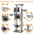 thumbnail image 1 of 70-Inch Cat Tree,Large Cat Tree Tower with Hammock, Scratching Post, Condo and Multi-Level Cat Tower for Large Cats, Cat Activity Center Playhouse, Light Gray LCT016, 1 of 7